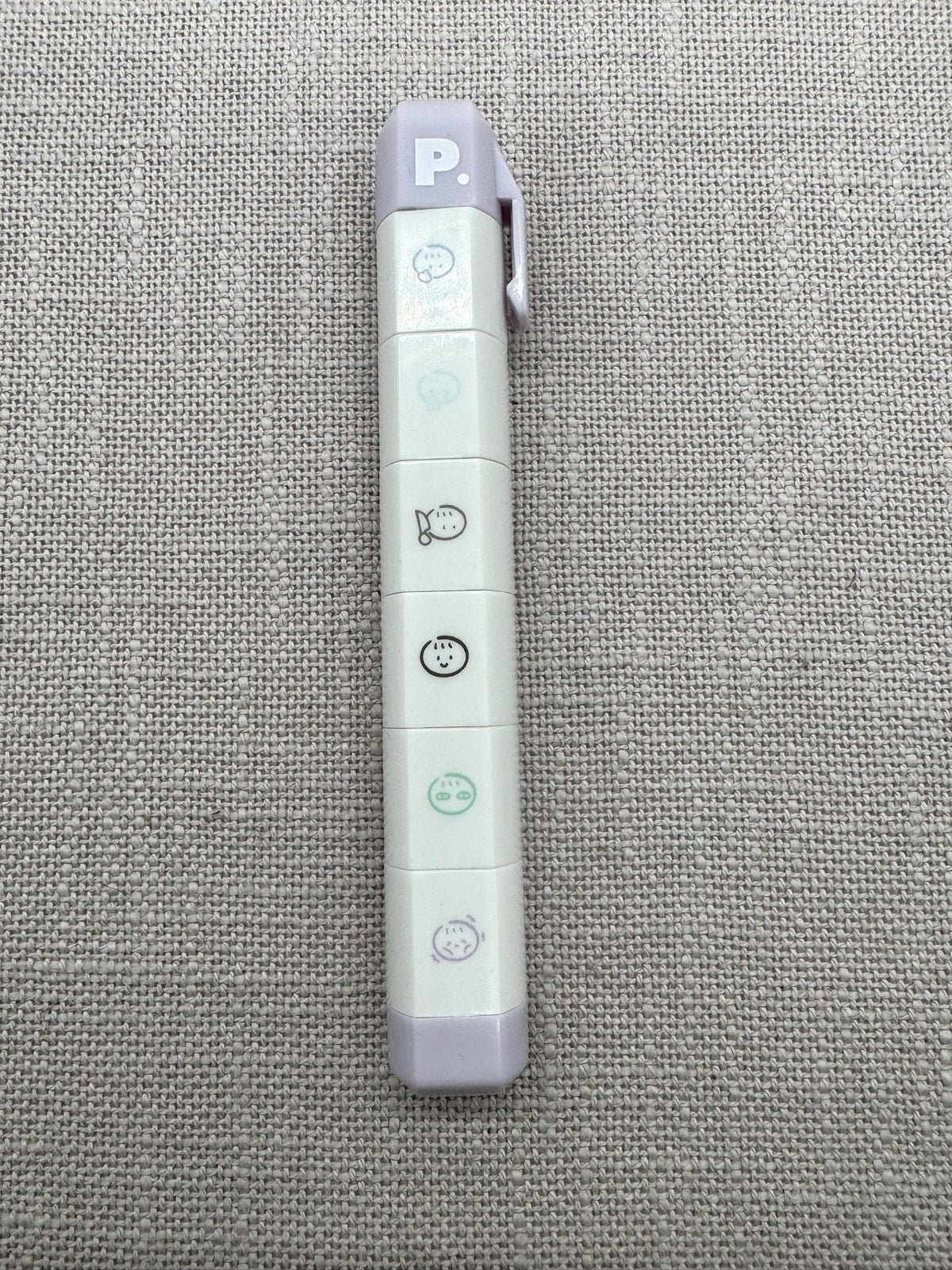 Zusammengesteckt sehen die Stempel aus wie ein Stift. 