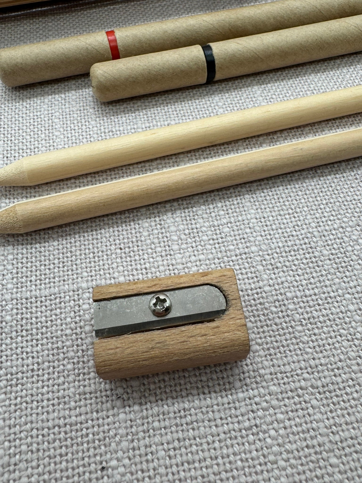 Ein kleiner Bleistift-Anspitzer aus Holz